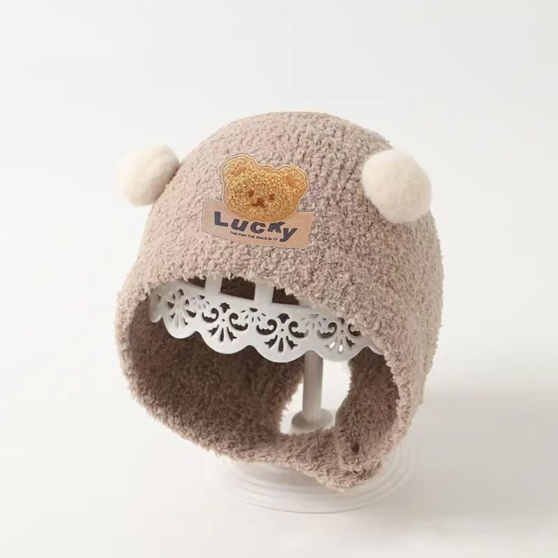 Knit Beanie Hat Warm - قبعة حماية الأذن للأطفال على شكل