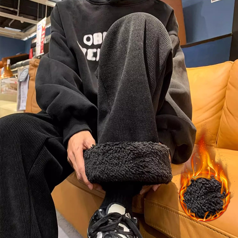 Corduroy Pant Warm - سميكة صوف الضأن الرجال السراويل الشتاء