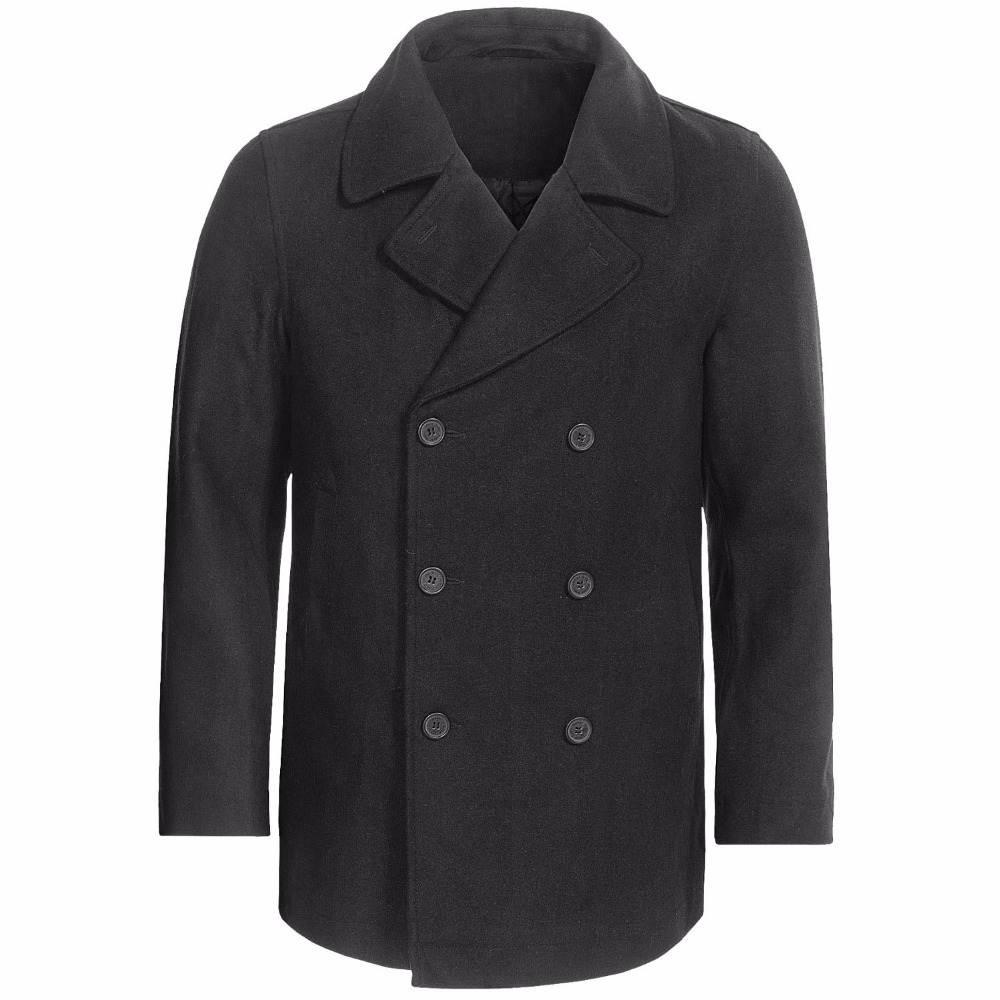 Wool Coat Peacoat - مخصص الفحم رمادي البازلاء معطف ل