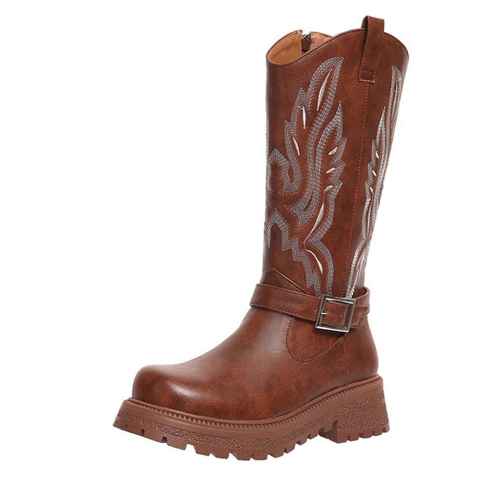 Waterproof Winter Boot - النساء حذاء برقبة للركبة كعب سميك