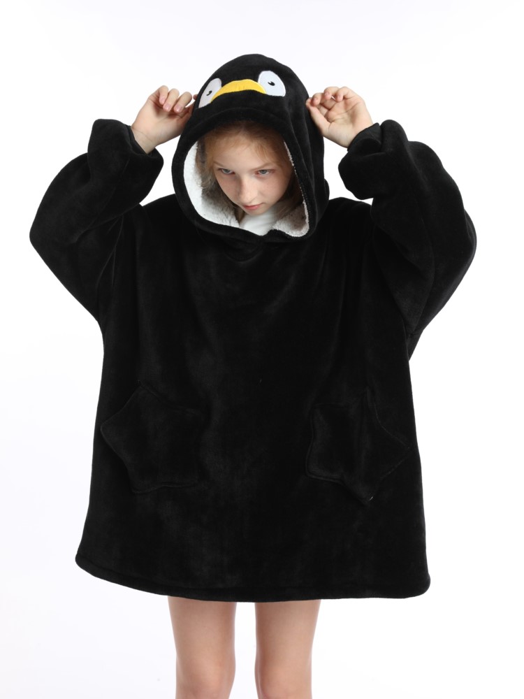 Sherpa Hoodie Fleece - بطانية شيربا كبيرة الحجم بغطاء رأس