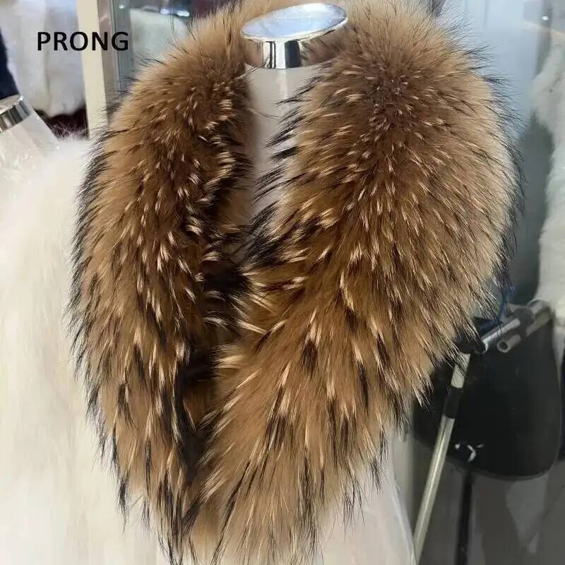 طوق فراء راكون طبيعي للنساء ،  - مراجعة Shawl Wrap Winter وسعره