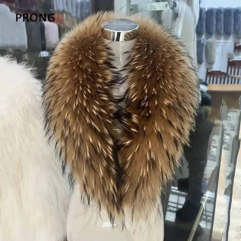 طوق فراء راكون طبيعي للنساء ،  - مراجعة Shawl Wrap Winter وسعره