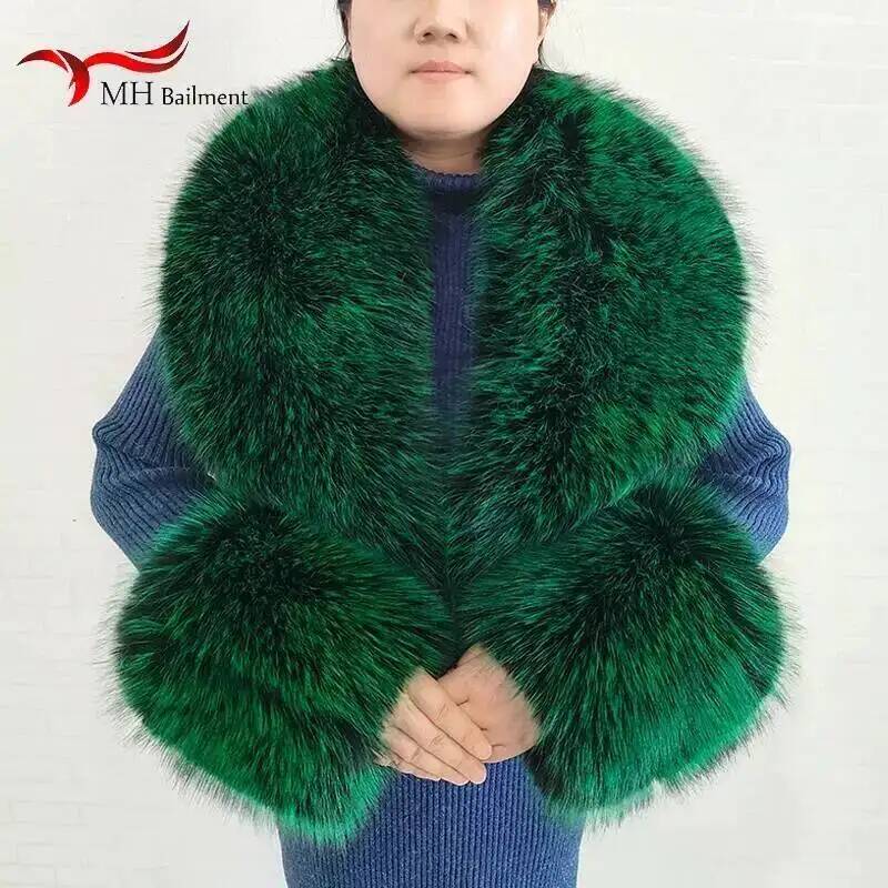 كبير إمرأة فو الثعلب الفراء وش - مراجعة Shawl Wrap Winter وسعره