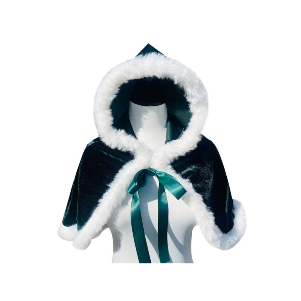عباءة قصيرة مخملية بغطاء رأس ل - مراجعة Shawl Wrap Winter وسعره