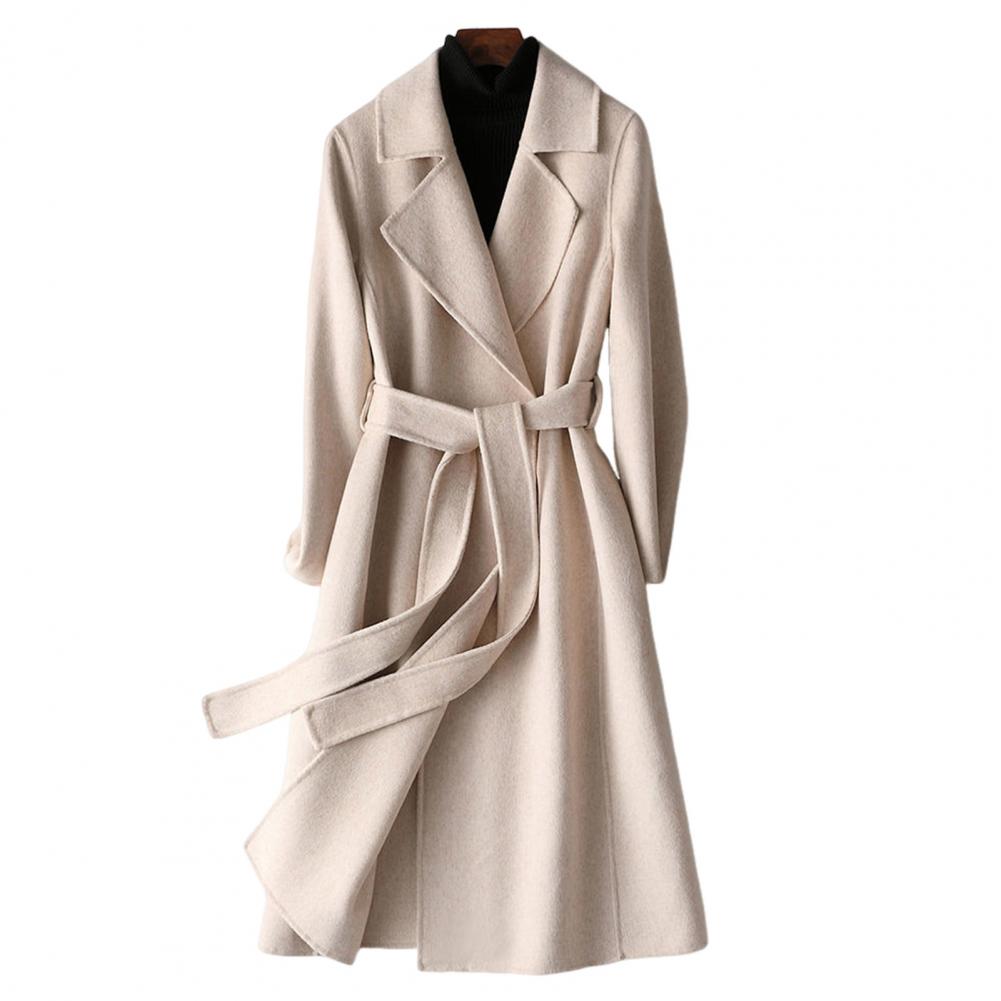 معطف صوف نسائي طويل مع حزام وي - مراجعة Wool Coat Peacoat وسعره