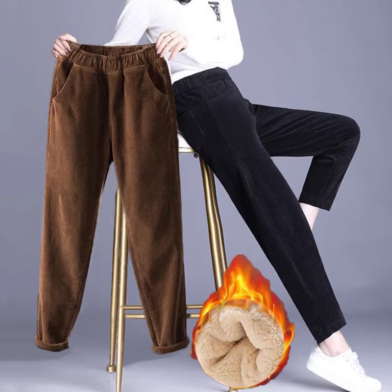 1 قطعة النساء الخريف الشتاء أف - مراجعة Corduroy Pant Warm وسعره